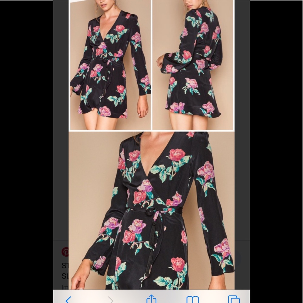 STONE COLD FOX wrap silk dress sz1